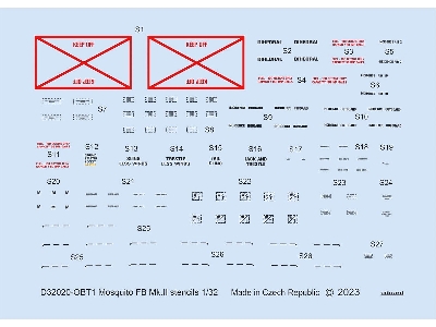 Mosquito FB Mk. II stencils 1/32 - TAMIYA - image 1