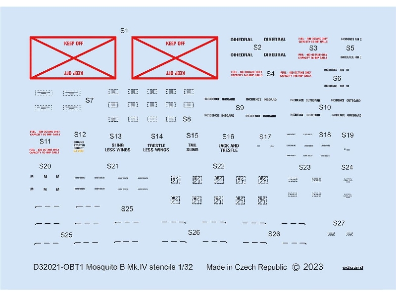 Mosquito B Mk. IV stencils 1/32 - HONG KONG MODELS - image 1