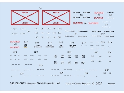 Mosquito FB Mk. II stencils 1/48 - TAMIYA - image 1