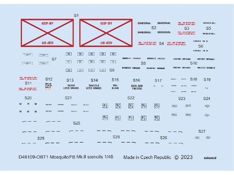 Mosquito FB Mk. II stencils 1/48 - TAMIYA - image 1