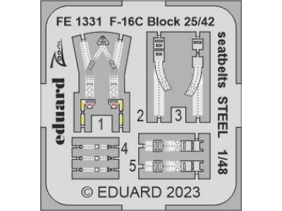 F-16C Block 25/42 seatbelts STEEL 1/48 - KINETIC MODEL - image 1