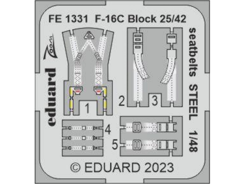 F-16C Block 25/42 seatbelts STEEL 1/48 - KINETIC MODEL - image 1