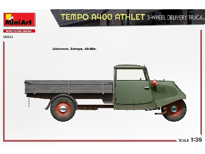Tempo A400 Athlet 3-wheel Delivery Truck - image 16