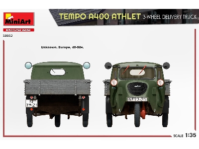 Tempo A400 Athlet 3-wheel Delivery Truck - image 17