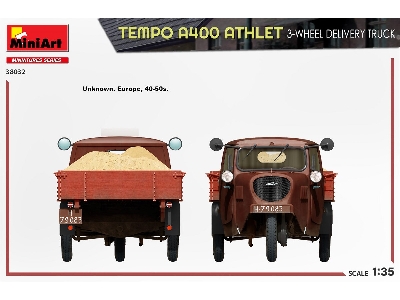 Tempo A400 Athlet 3-wheel Delivery Truck - image 19