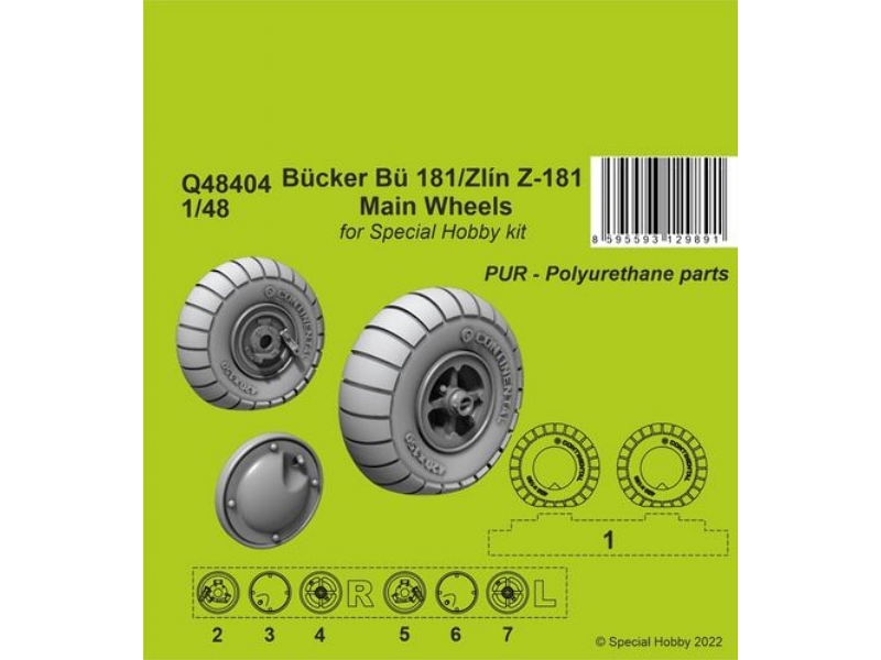 Bücker Bü 181/Zlín Z-181 Main Wheels (For Special Hobby Kit) - image 1 Bücker Bü 181/Zlín Z-181 Main Wheels (For Special Hobby Kit) - image 1
