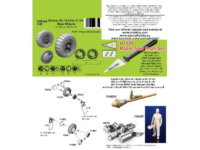 Bücker Bü 181/Zlín Z-181 Main Wheels (For Special Hobby Kit) - image 2