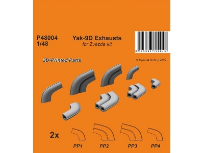 Yak-9d Exhausts (For Zvezda Kit) - image 1