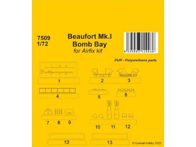 Beaufort Mk.I Bomb Bay 1/72 (For Airfix Kit) - image 1