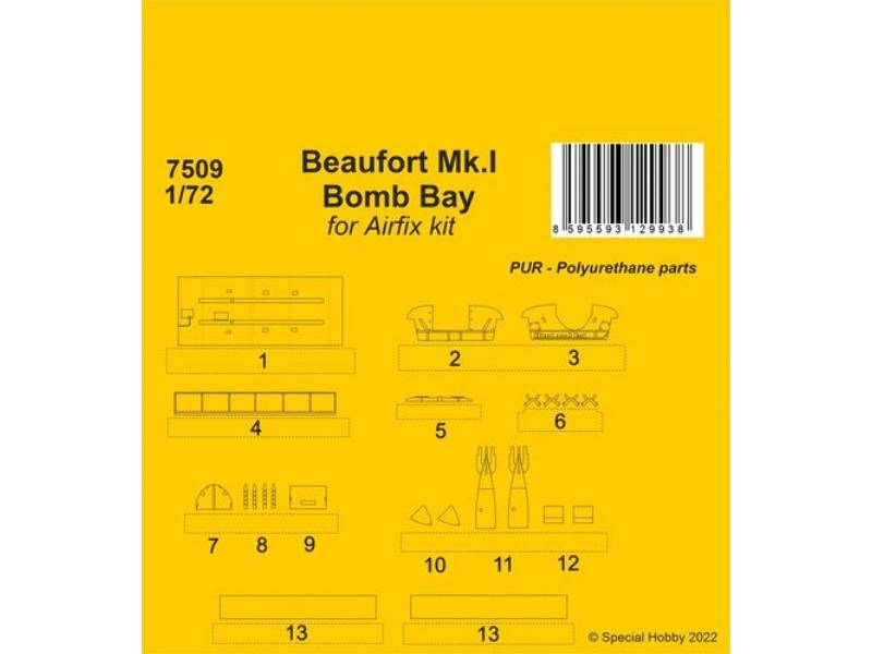 Beaufort Mk.I Bomb Bay 1/72 (For Airfix Kit) - image 1