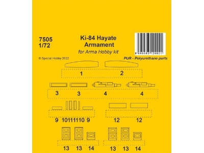 Ki-84 Hayate Armament (For Arma Hobby Kit) - image 1