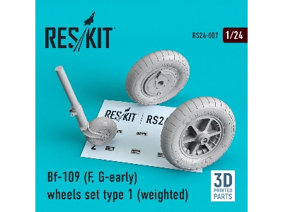 Bf-109 (F, G-early) Wheels Set Type 1 (Weighted) - image 1