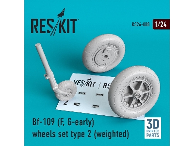 Bf-109 (F, G-early) Wheels Set Type 2 (Weighted) - image 1