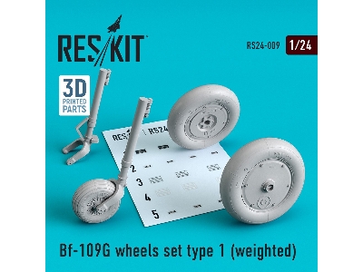 Bf-109g Wheels Set Type 1 (Weighted) - image 1