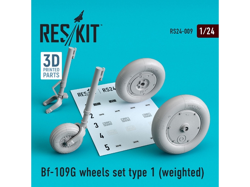 Bf-109g Wheels Set Type 1 (Weighted) - image 1