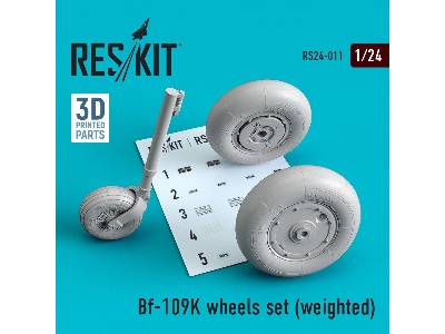 Bf-109k Wheels Set (Weighted) - image 1