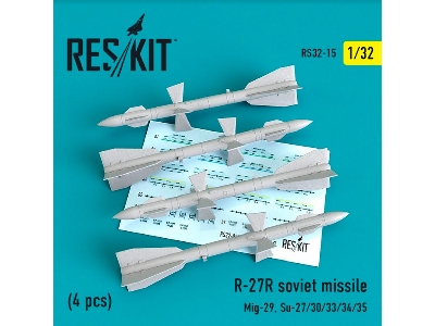 R-27 R Soviet Missile 4 Pcs Mig-29, Su-27/ 30/ 33/ 34/ 35) - image 1