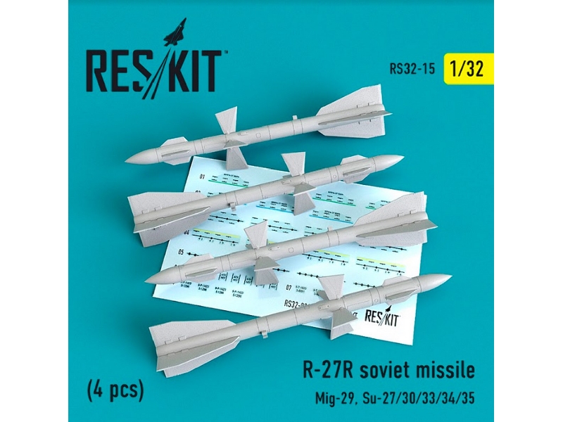 R-27 R Soviet Missile 4 Pcs Mig-29, Su-27/ 30/ 33/ 34/ 35) - image 1