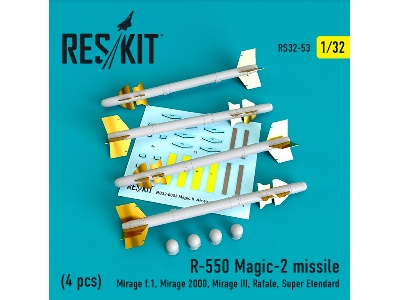 R-550 Magic - 2 Missile 4 Pcs Mirage F.1, Mirage 2000, Mirage Iii, Rafale, Super Etendard - image 1
