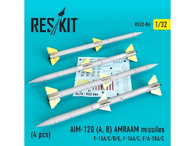 Aim-120 A, B Amraam Missiles 4 Pcs F-15a/C/D/E, F-16a/C, F/A-18a/C - image 1