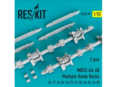 Mbd3-u6-68 Multiple Bomb Racks 2 Pcs Su-17, Su-24, Su-27, Su-30, Su-34, Su-35 - image 1