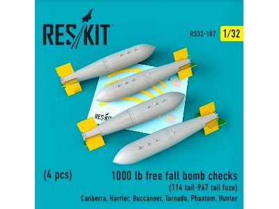 1000 Lb Free Fall Bomb Checks 4pcs 114 Tail-947 Tail Fuze()canberra, Harrier, Buccaneer, Tornado, Phantom, Hunter - image 1