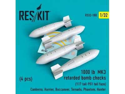 1000 Lb Mk3 Retarded Bomb Checks 4pcs 117 Tail-951 Tail Fuze Canberra, Harrier, Buccaneer, Tornado, Phantom, Hunter - image 1