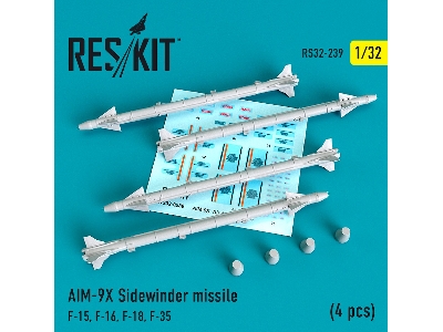 Aim-9x Sidewinder Missile 4 Pcs F-15, F-16, F-18, F-35 - image 1