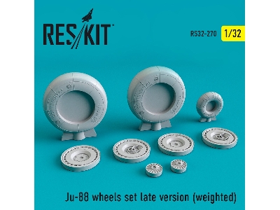 Ju-88 Wheels Set Late Version Weighted - image 1