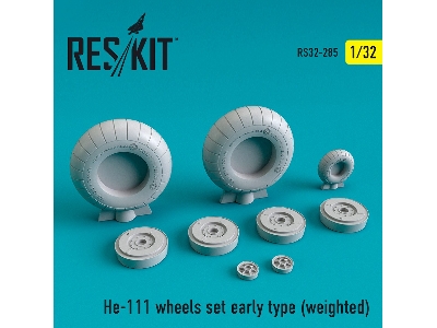 He-111 Wheels Set Early Type Weighted - image 1