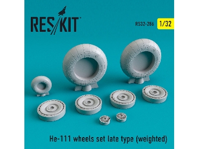 He-111 Wheels Set Late Type Weighted - image 1