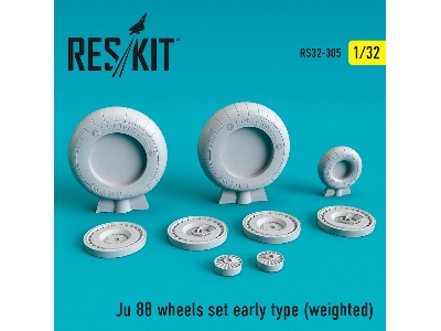Ju 88 Wheels Set Early Type Weighted - image 1
