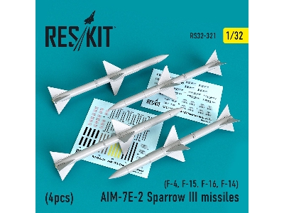 Aim-7e-2 Sparrow Iii Missiles (4pcs)(F-4, F-15, F-16, F-14) - image 1