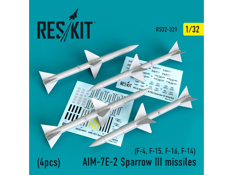 Aim-7e-2 Sparrow Iii Missiles (4pcs)(F-4, F-15, F-16, F-14) - image 1 Aim-7e-2 Sparrow Iii Missiles (4pcs)(F-4, F-15, F-16, F-14) - image 1