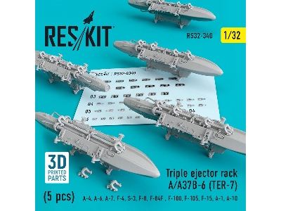 Triple Ejector Rack A/ A37b-6 Ter-7 5 Pcs A-4, A-6, A-7, F-4, S-3,f-8, F-84f, F-100, F-105, F-15, A-1, A-10 - image 1