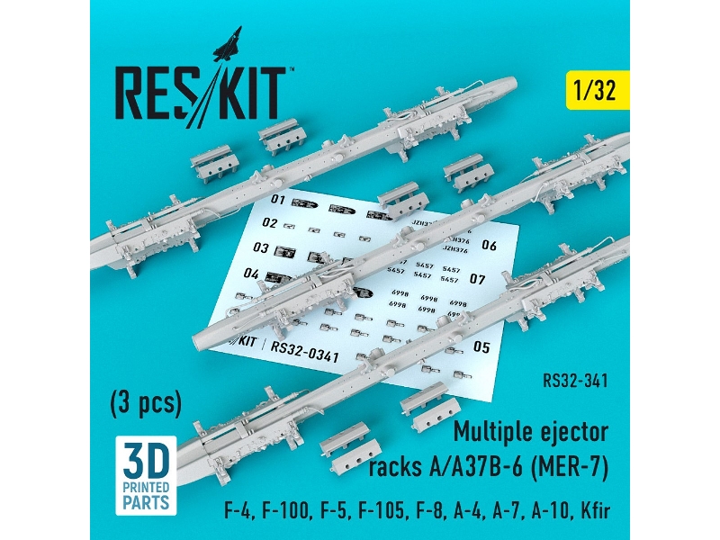 Multiple Ejector Racks A/A37b-6 (Mer-7) (3 Pcs) (F-4, F-100, F-5, F-105, F-8, A-4, A-7, A-10, Kfir) - image 1