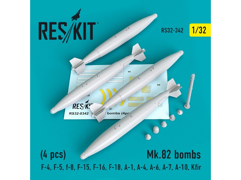Mk.82 Bombs (4 Pcs) (F-4, F-5, F-8, F-15, F-16, F-18, A-1, A-4, A-6, A-7, A-10, Kfir) - image 1 Mk.82 Bombs (4 Pcs) (F-4, F-5, F-8, F-15, F-16, F-18, A-1, A-4, A-6, A-7, A-10, Kfir) - image 1