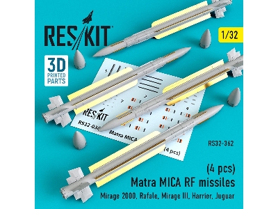 Matra Mica Rf Missiles (4 Pcs) (Mirage 2000, Rafale, Mirage Iii, Harrier, Jaguar) - image 1