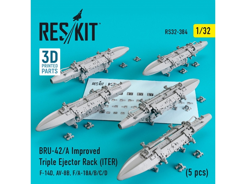 Bru-42/ A Improved Triple Ejector Rack Iter 5 Pcs F-14d, Av-8b, F/ A-18a/ B/ C/ D - image 1
