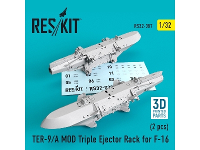 Ter-9/A Mod Triple Ejector Rack For F-16 (2 Pcs) (3d Printing) - image 1