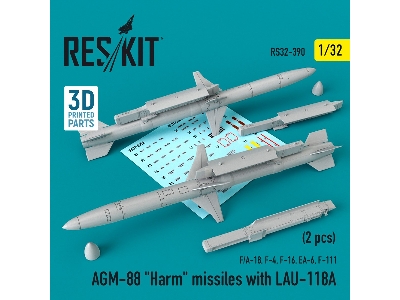 Agm-88 Harm Missiles With Lau-118a 2 Pcs F/A-18, F-4, F-16, Ea-6, F-111 - image 1