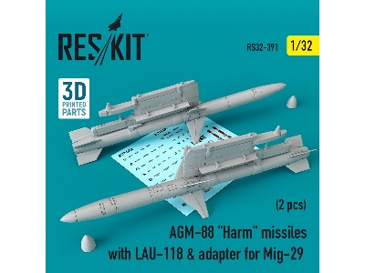 Agm-88 Harm Missiles With Lau-118 And Adapter For Mig-29 2 Pcs - image 1