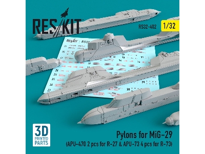 Pylons For Mig-29 Apu-470 2 Pcs For R-27 And Apu-73 4 Pcs For R-73 - image 1