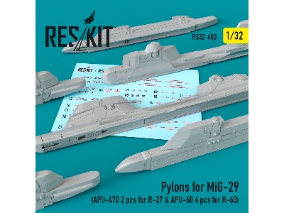 Pylons For Mig-29 Apu-470 2 Pcs For R-27 And Apu-60 4 Pcs For R-60 - image 1