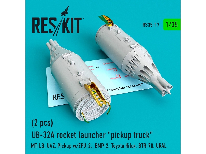 Ub-32a Rocket Launcher Pickup Truck 2 Pcs Mt-lb, Uaz, Pickup W/Zpu-2, Bmp-2, Toyota Hilux, Btr-70, Ural - image 1