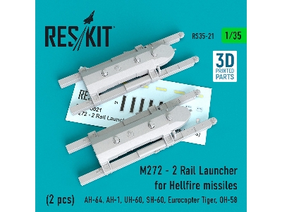 M272 - 2 Rail Launcher For Hellfire Missiles (2 Pcs) (Ah-64, Ah-1, Uh-60, Sh-60, Eurocopter Tiger, Oh-58) - image 1