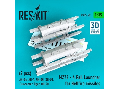 M272 - 4 Rail Launcher For Hellfire Missiles (2 Pcs) (Ah-64, Ah-1, Uh-60, Sh-60, Eurocopter Tiger, Oh-58) - image 1