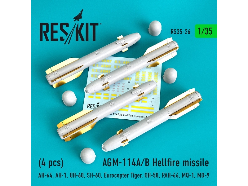Agm-114a/B Hellfire Missiles (4 Pcs) (Ah-64, Ah-1, Uh-60, Sh-60, Eurocopter Tiger, Oh-58, Rah-66, Mq-1, Mq-9) - image 1