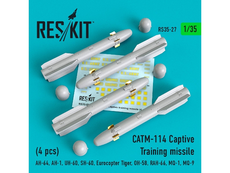 Catm-114 Captive Training Missiles (4 Pcs) (Ah-64, Ah-1, Uh-60, Sh-60, Eurocopter Tiger, Oh-58, Rah-66, Mq-1, Mq-9) - image 1