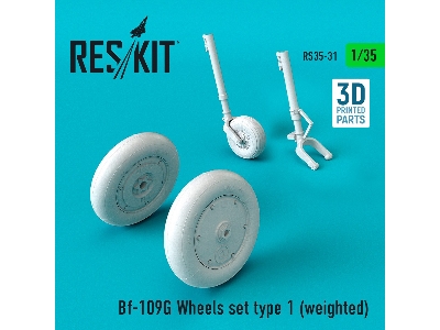 Bf-109g Wheels Set Type 1 (Weighted) - image 1